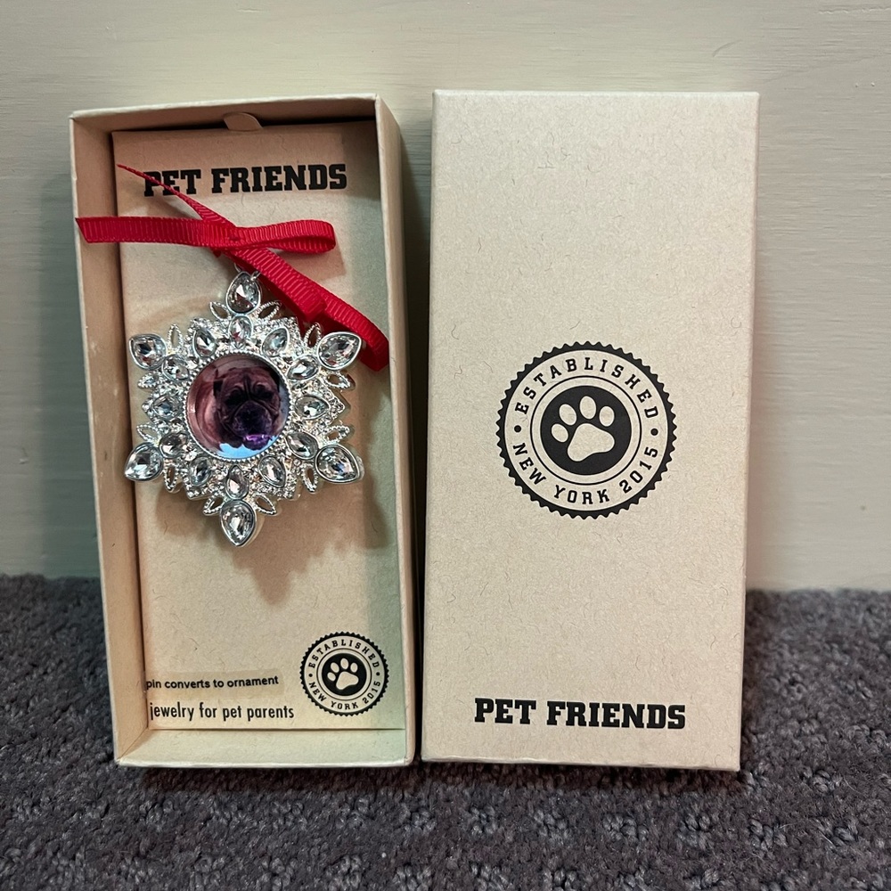 Pet Friends - Jewelry for Pet Parents - Snowflake Ornament & Pin